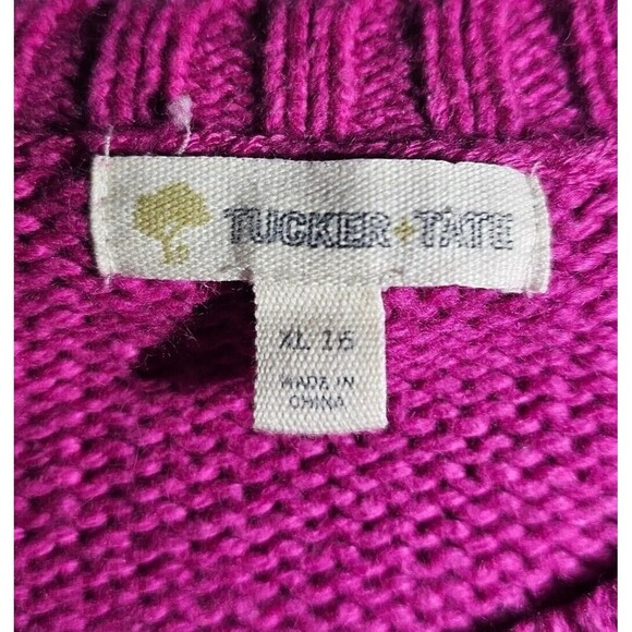 Tucker + Tate Girls Cozy Crewneck Sweater Pink Knit Pullover XL Long Sleeve - Picture 4 of 7